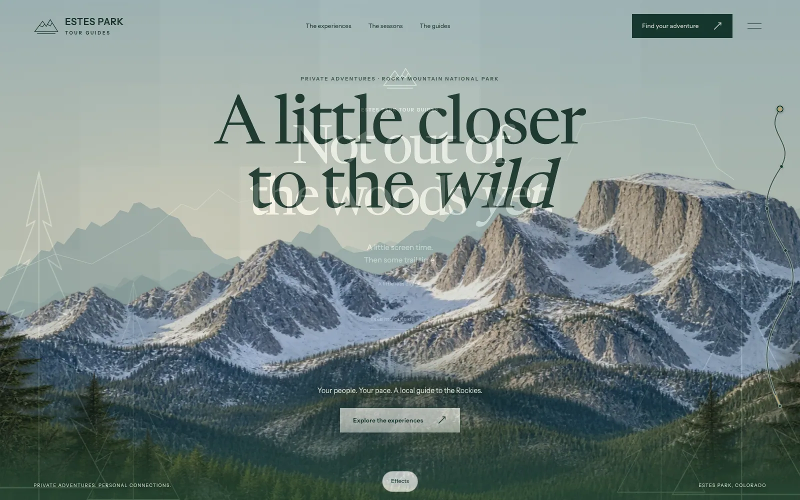 Home page of the Estes Park Tour Guides website — rocky mountain guiding, Estes Park, Colorado.