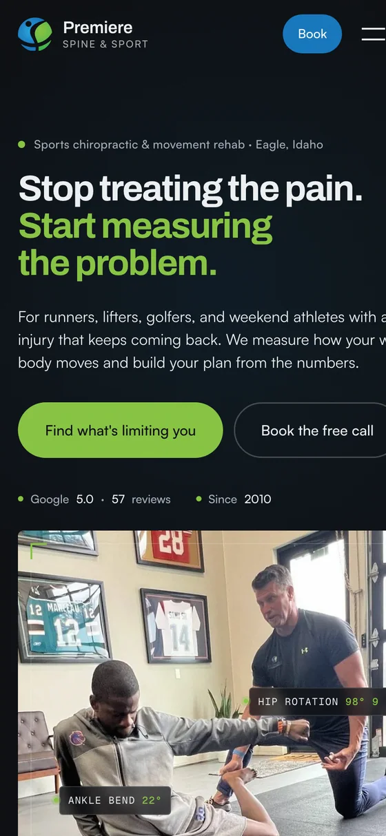 The same page on a phone.