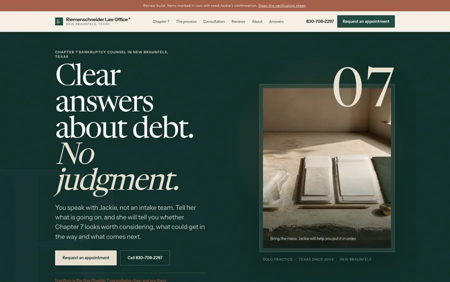 Riemenschneider Law website preview