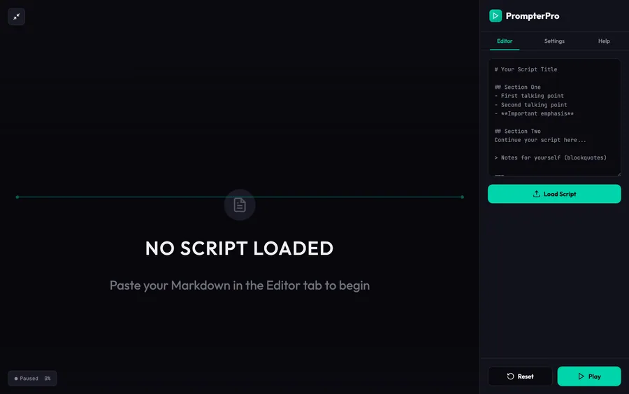 Teleprompter preview